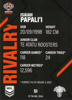 2023 NRL Traders Rivalry #51 Isaiah Papali'i Back